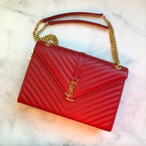 ysl envelope bag red